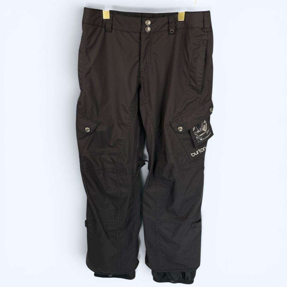 Burton Ski Snowboard Cargo Pants Black Nylon Mesh Lined Women's Size M (32x31)